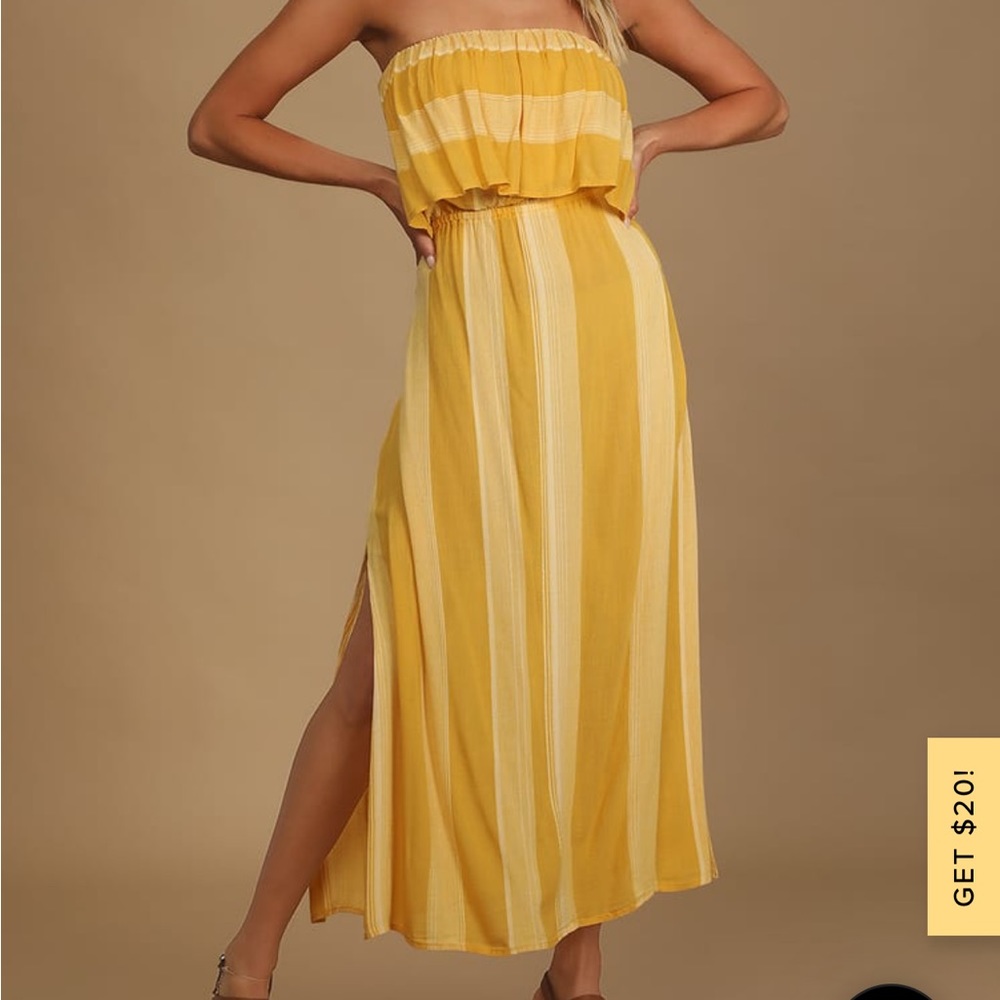 Lulus Yellow Strapless Dress